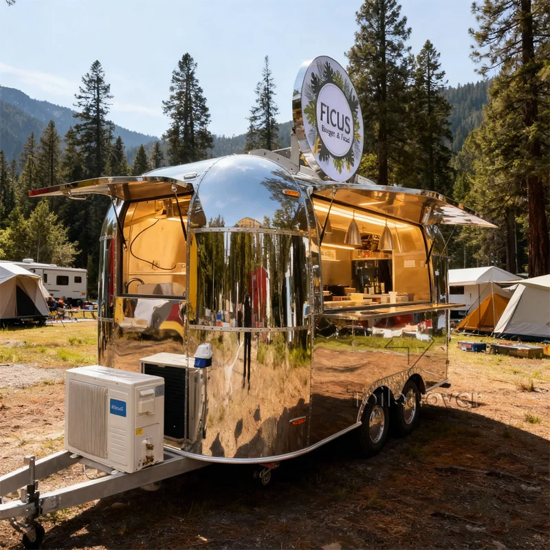 

Commercial Street 4m Food Truck Churros Pastry Shawarma Burger Pizza Hot Dog Food Trailer with Full Kitchen Equipment