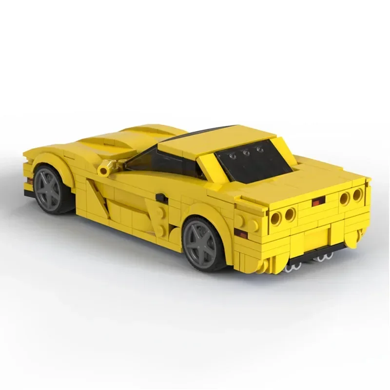 MOC-168733 Yellow New C5 Z06 Supercar Assembly Splicing Building Block Model MOC Creative Kids Building Block Toy Gift