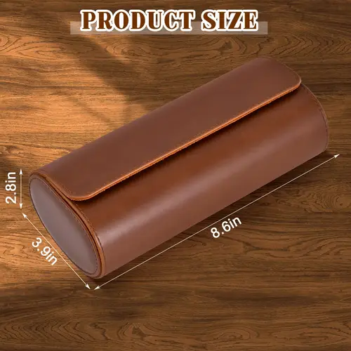 Imagen 2 del producto Estuche de viaje con rollo de reloj, almacenamiento y organizador para relojes con 1/2/3 ranuras, almacenamiento seguro con innovadores almohadas extraíbles y divisores sólidos