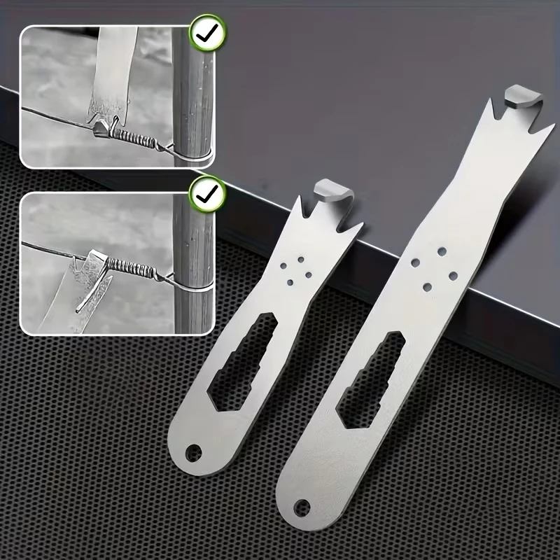3-in-1 Multifunktionales Drahtverdrehwerkzeug für T-Pfosten-Clips & Zaundraht, Stahldraht-Verdrehgerät mit Haken & 3 Sechskantlöchern – Detail 2
