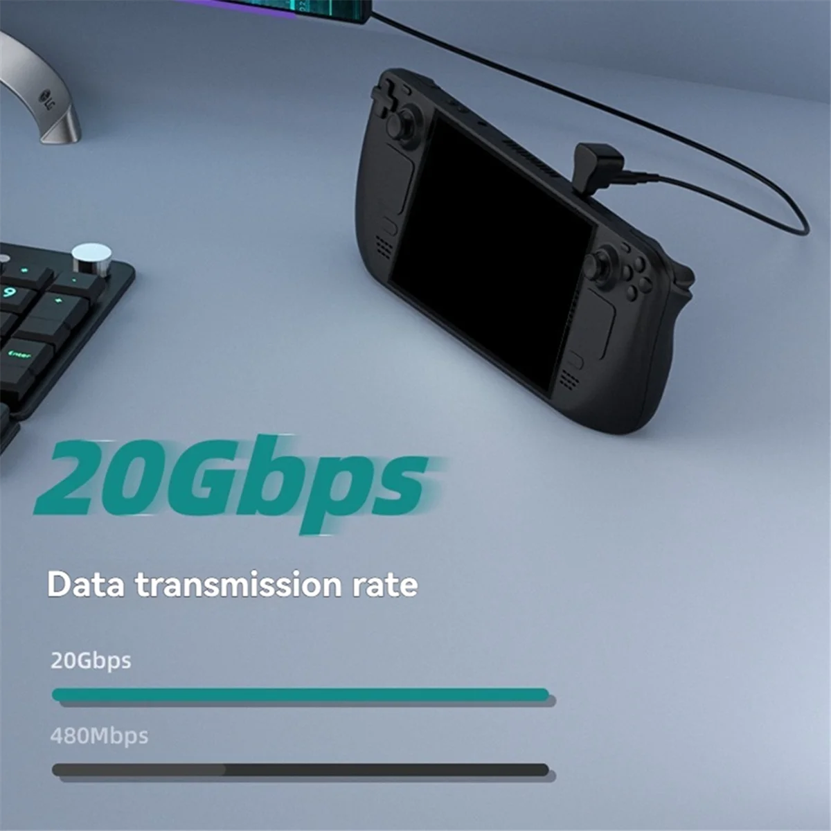 

# Адаптер 253E USB-C — USB-C USB-A, 20 Гбит/с, 8 К, 60 Гц для STEAM DECK (черный)