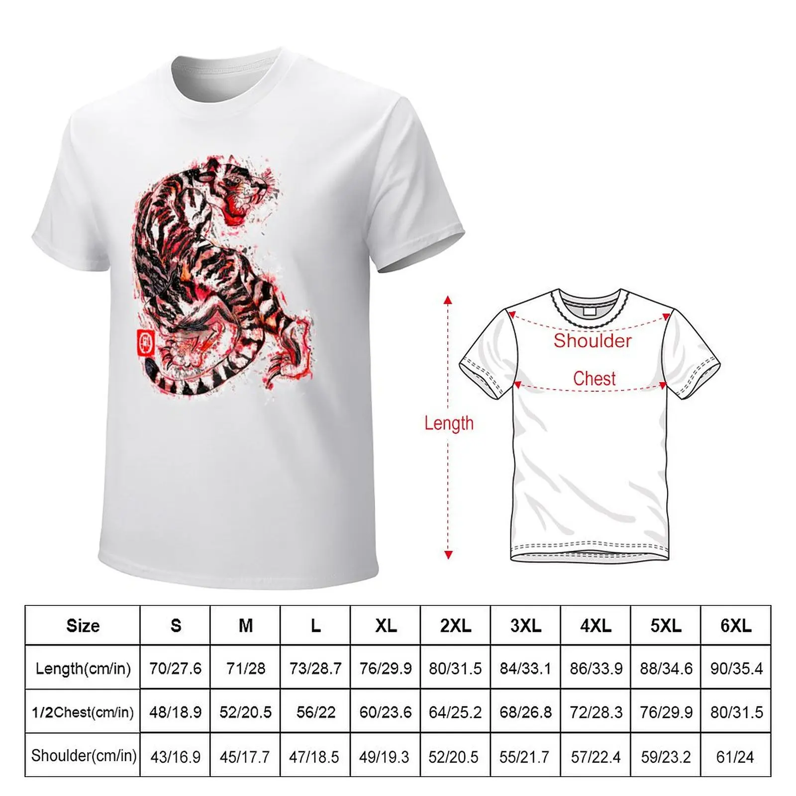 TIGER CRIMSON RAGE T-shirt graphics vintage clothes vintage men clothes