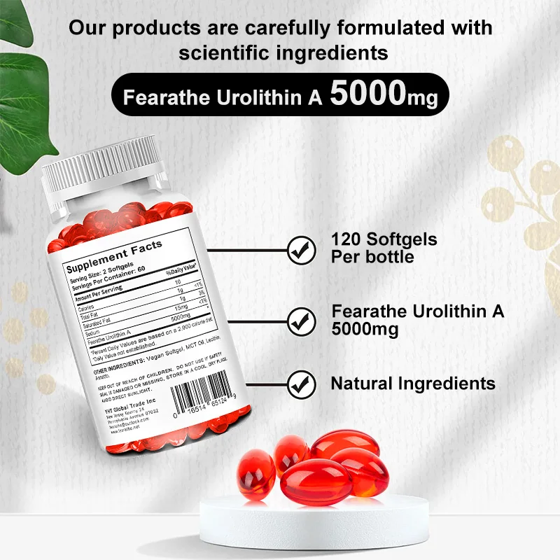 Fearathe Urolithin A Supplement 5000 Mg - Supports Cellular Energy, Muscle Strength and Endurance, and Aids Nutrient Absorption
