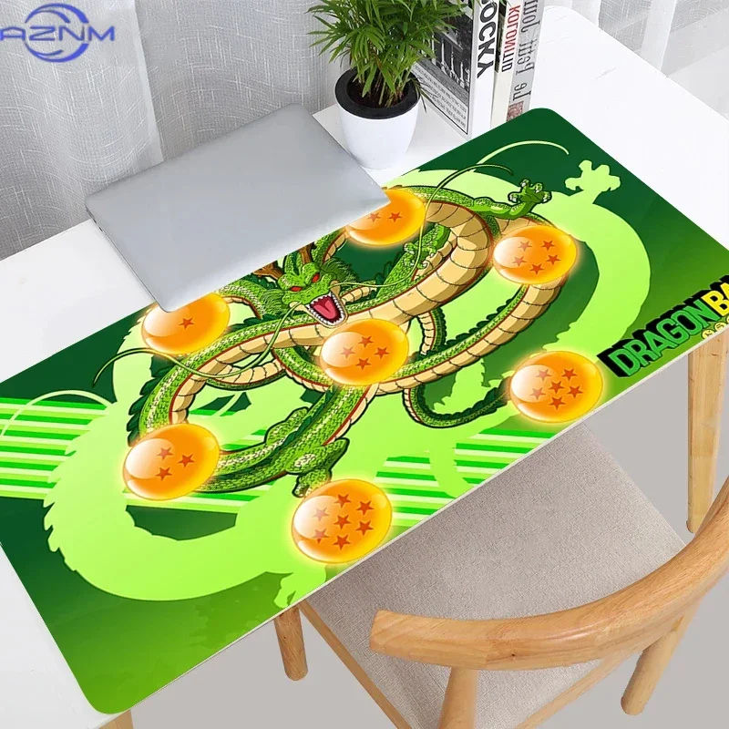 Green Anime Art Giant Dragon With Glowing Star Balls Mouse Pad, Rubber Non-Slip Base, Smooth Fabric Gaming Desk Mat for Desktop