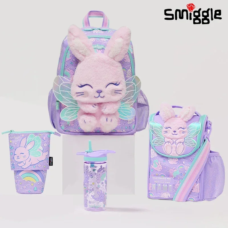 

Genuine Australian Smiggle School Bag Purple Angel Rabbit Medium Children'S Backpack Water Cup Retractable Pen Bag Student Gift