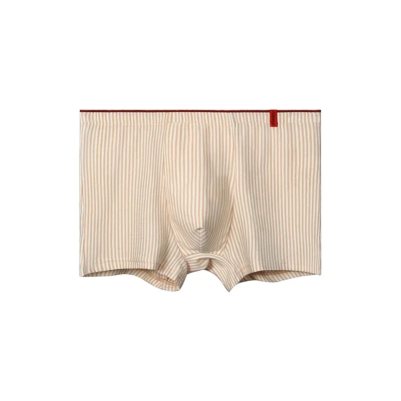 2 pezzi di biancheria intima da uomo in puro cotone. Questi sono boxer a righe alla moda, progettati per lo sport. Sono i pantaloncini da uomo adatti per