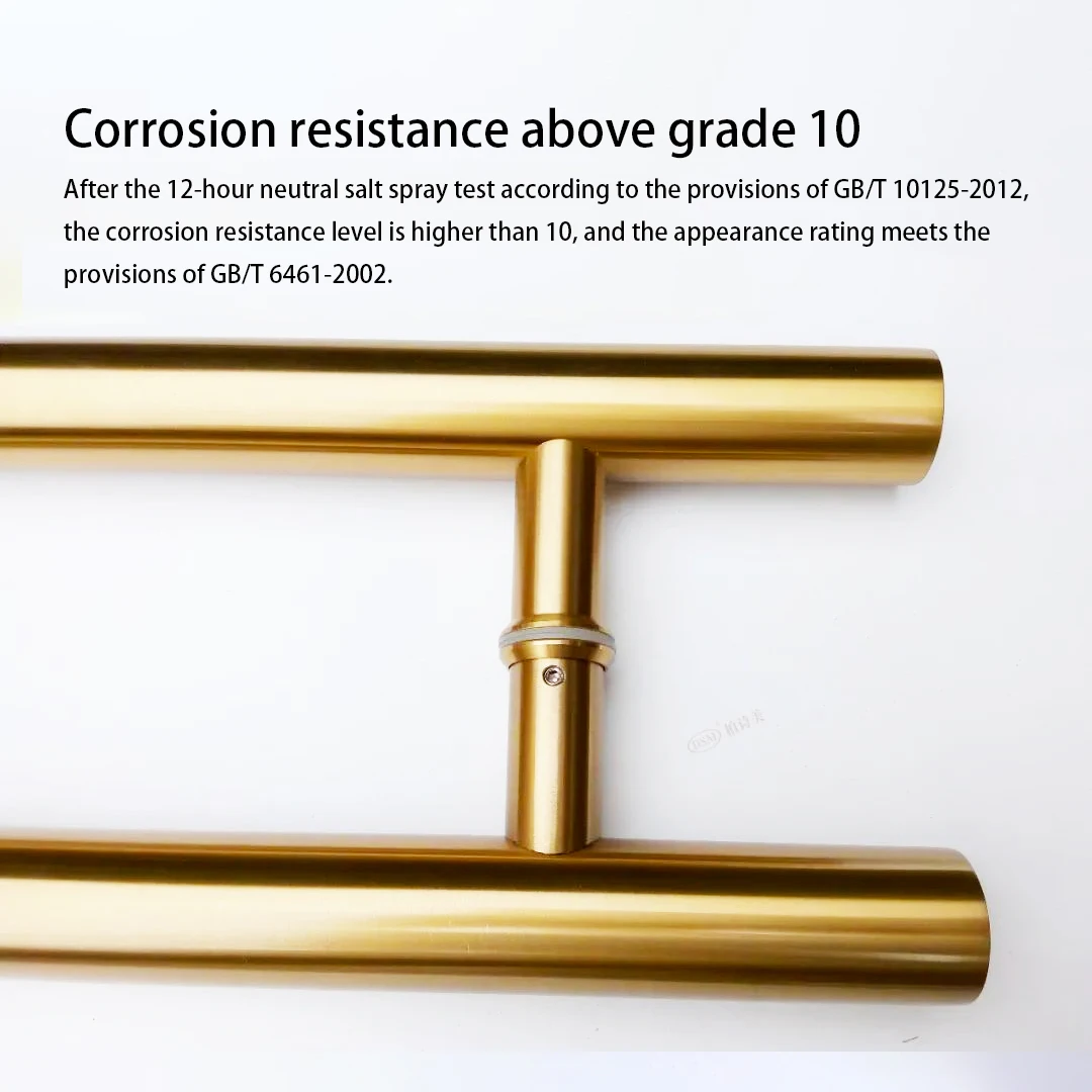 Imagem -04 - Golden Anti-fingerprint Entrance Porta Pull Handle 304 Grau Aço Inoxidável Maçanetas de Porta de Vidro Pa102-l Long 1500 mm