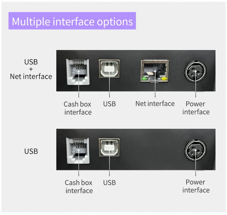 T320 Thermo-Belegdrucker, 80 mm direkter Thermodrucker mit USB-LAN-Anschluss – Küchen-POS-Drucker für Windows