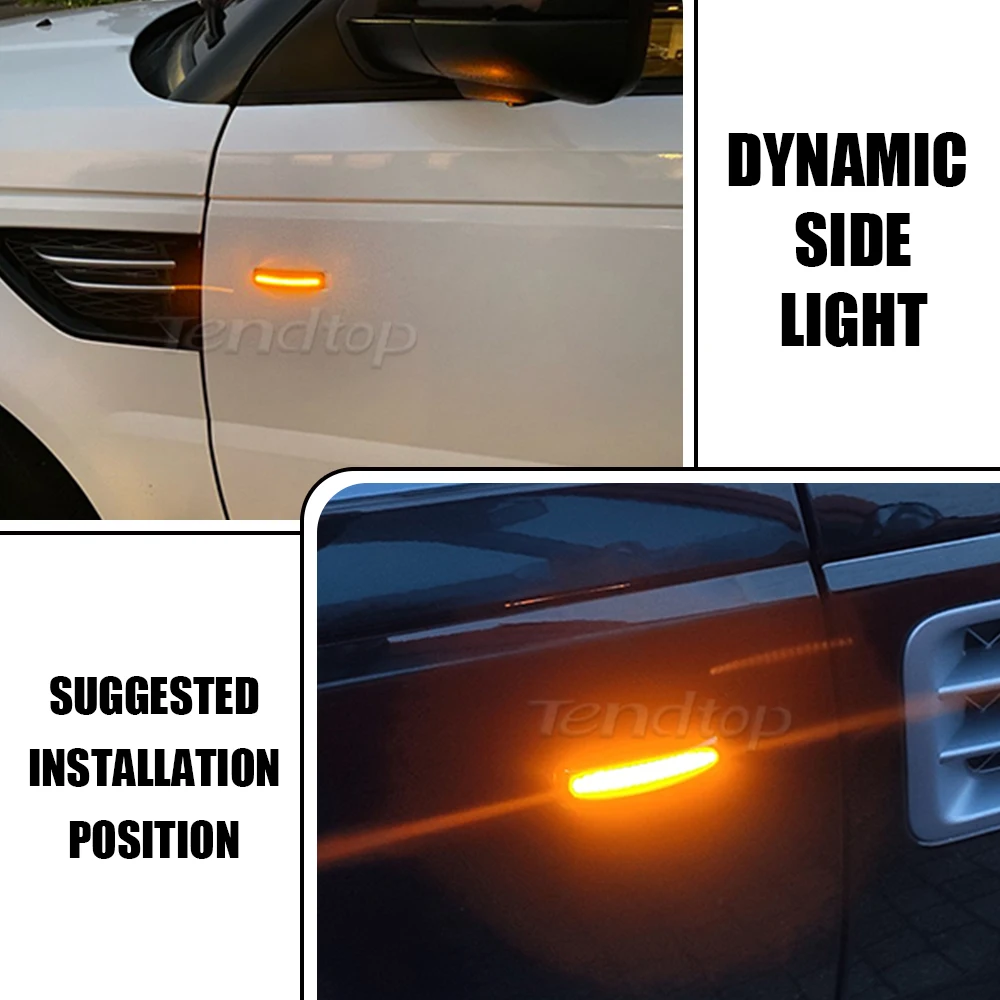 12V For Land Rover Range Rover Sport Discovery 3 4 Freeland 2 Turn Signal LED Side Marker Lamp Repeater Blinker Indicator Light