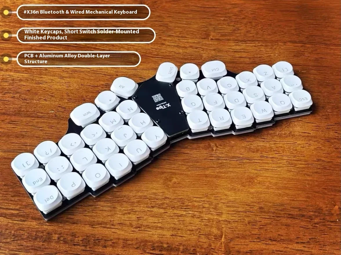 لوحة مفاتيح X36n Corne V4 تخطيط لاسلكي 42 مفتاحًا لوحة مفاتيح ميكانيكية مريحة متكاملة تدعم قارورة Qmk ملحقات ألعاب مخصصة