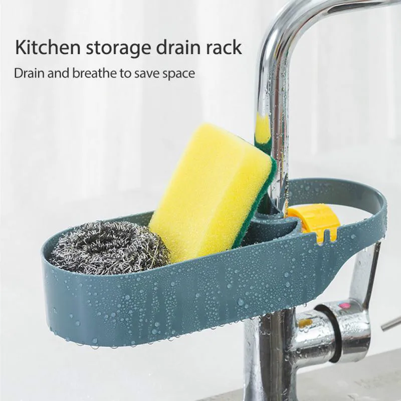 Kitchen Screw Buckle Sink Shelf Cleaning Cloth Storage Rack Sponge Soap Drain Rack Bathroom Kitchen Accessories