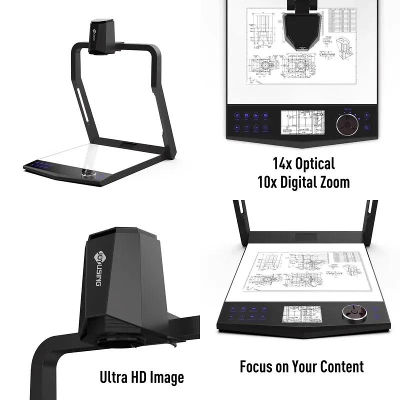 JOYUSING LED Light Portable 4K 14X Lossless Optical Zoom Document Camera With 5