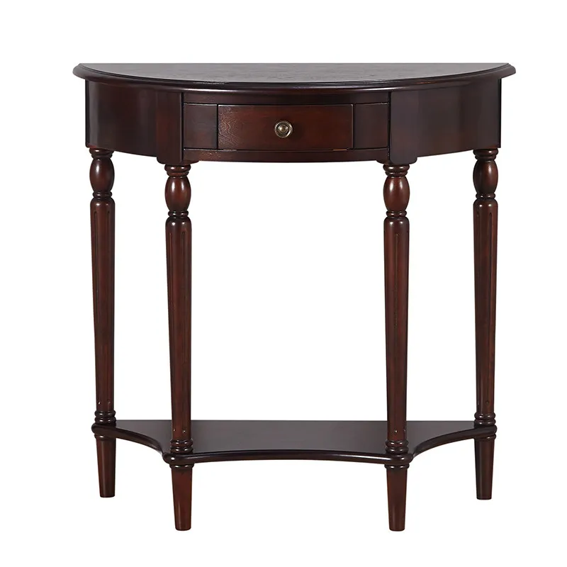 American Style Solid Wood Console Table Ultra Narrow Entryway Sofa Table Space Saving Sideboard Vintage Hallway Decor Shelf