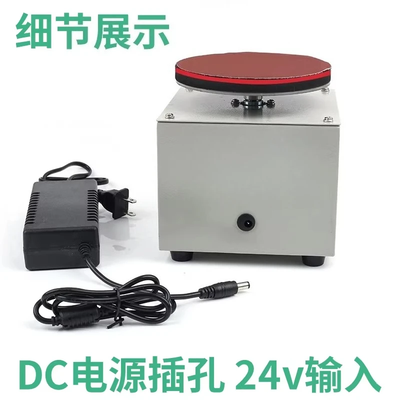 4-6 Inch Mini Bench Polisher Grinder - Variable Speed Electric Sanding Machine with Adhesive Discs for Wood Metal