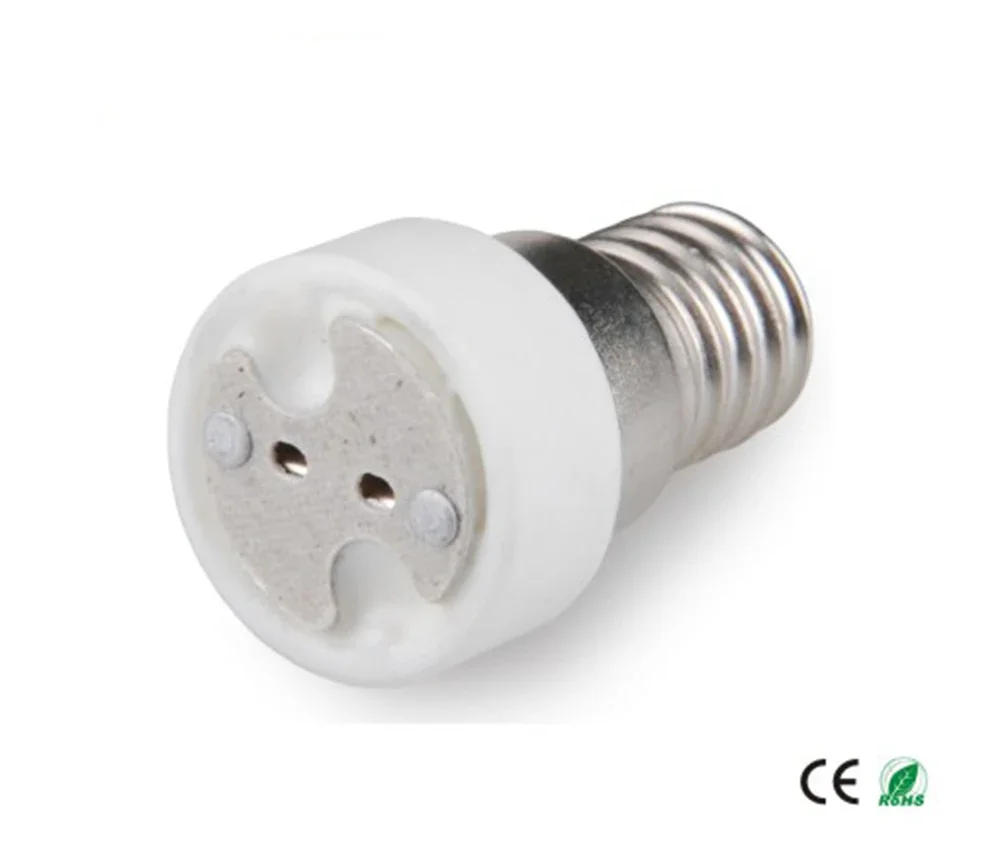 2pcs EU Candle Lamp Base E14 To MR16 GU5.3 G4 Halogen LED CFL Light Socket Adapter Lampholder Converter, CE Rohs