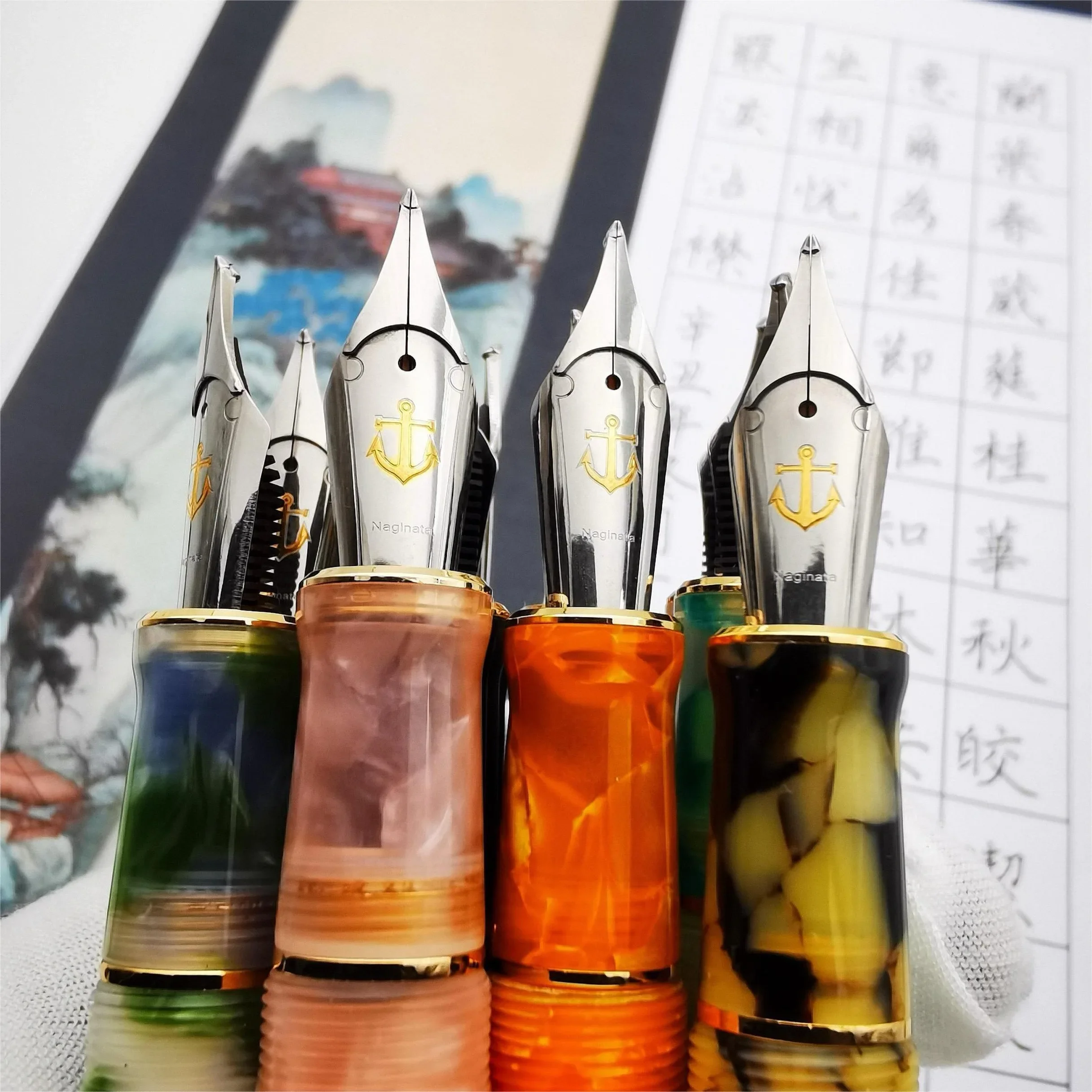 nouveau-stylo-plume-creatif-a-pointe-epaisse-polie-et-arrondie-16-mm-20-mm-30-mm-avec-double-lame-longue-et-pointe-d'entrainement-bicolore