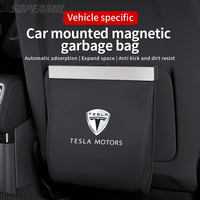 Car Garbage Bag Led Lamp Magnetic Seat back Hanging Storage Bag Trash can For Tesla Model 3 Model Y Model S Model X Accessories