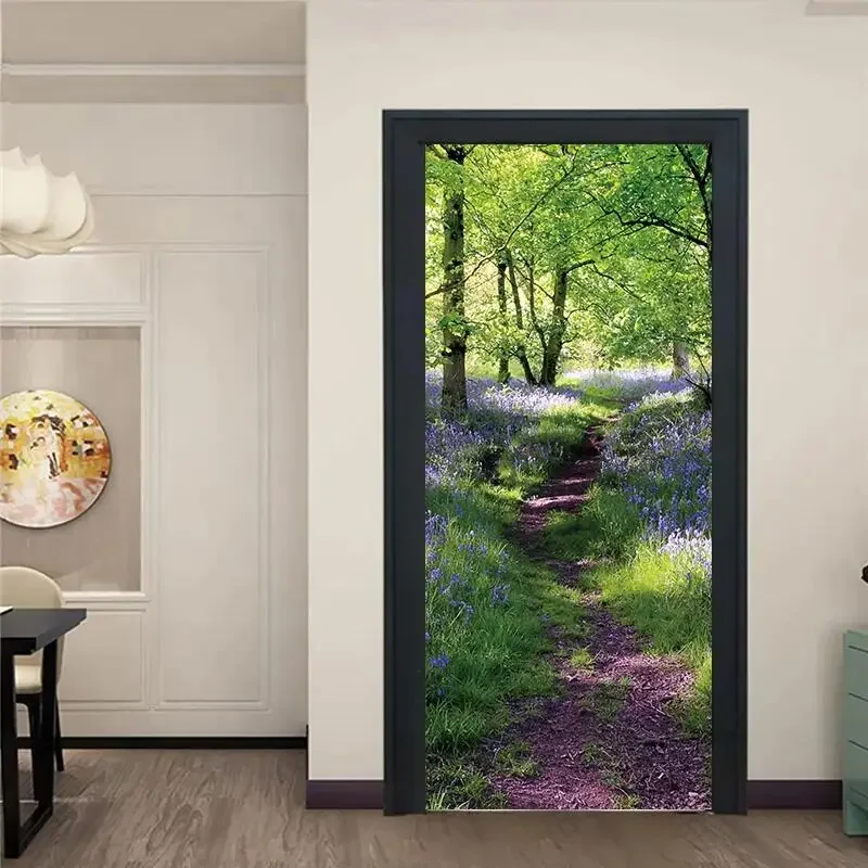 Queen Of Egypt Door Wallpaper Vintage Home Décor Pharaoh Door Sticker Animal Forest Theme Poster Pvc Family Living Room Décor