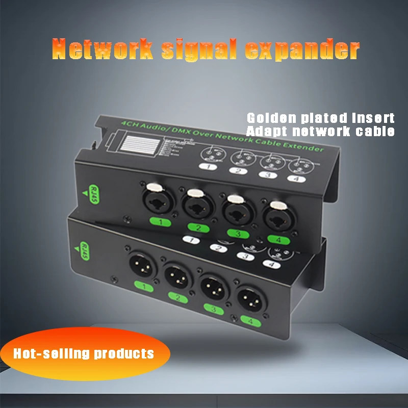 

XLR Audio/DMX Over Network Cable Extender DMX512 Network Signal Extender Male Female 4-Channel 6.5 + 3-Pin