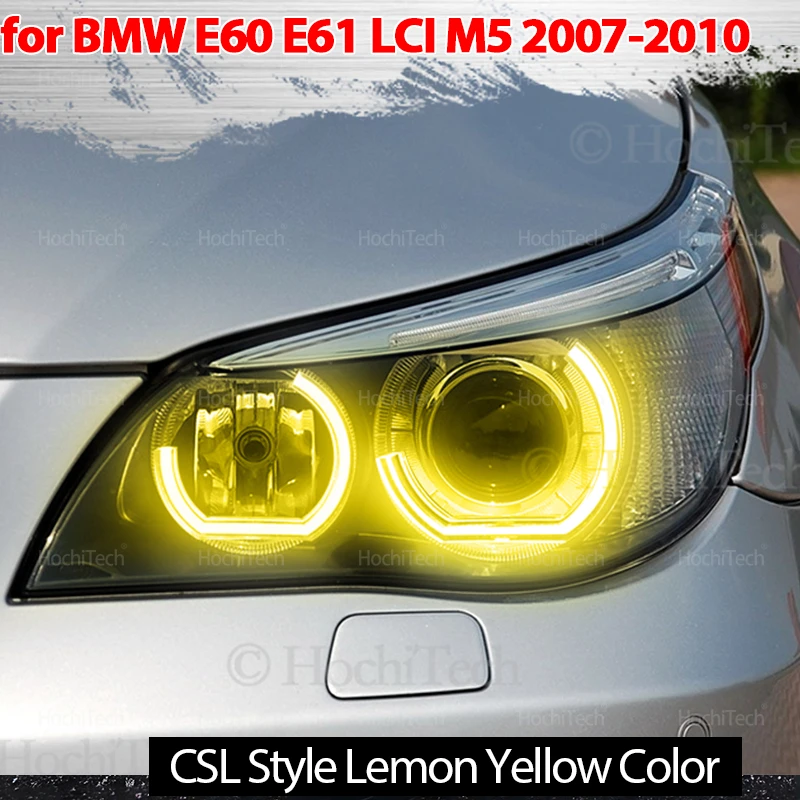

Для BMW E60 E61 LCI 528i 530i 535i 550i M5 2007-2010 Лимонно-желтый цвет Кольца DTM U Style Light LED Angel Eyes Kit CS CSL Style