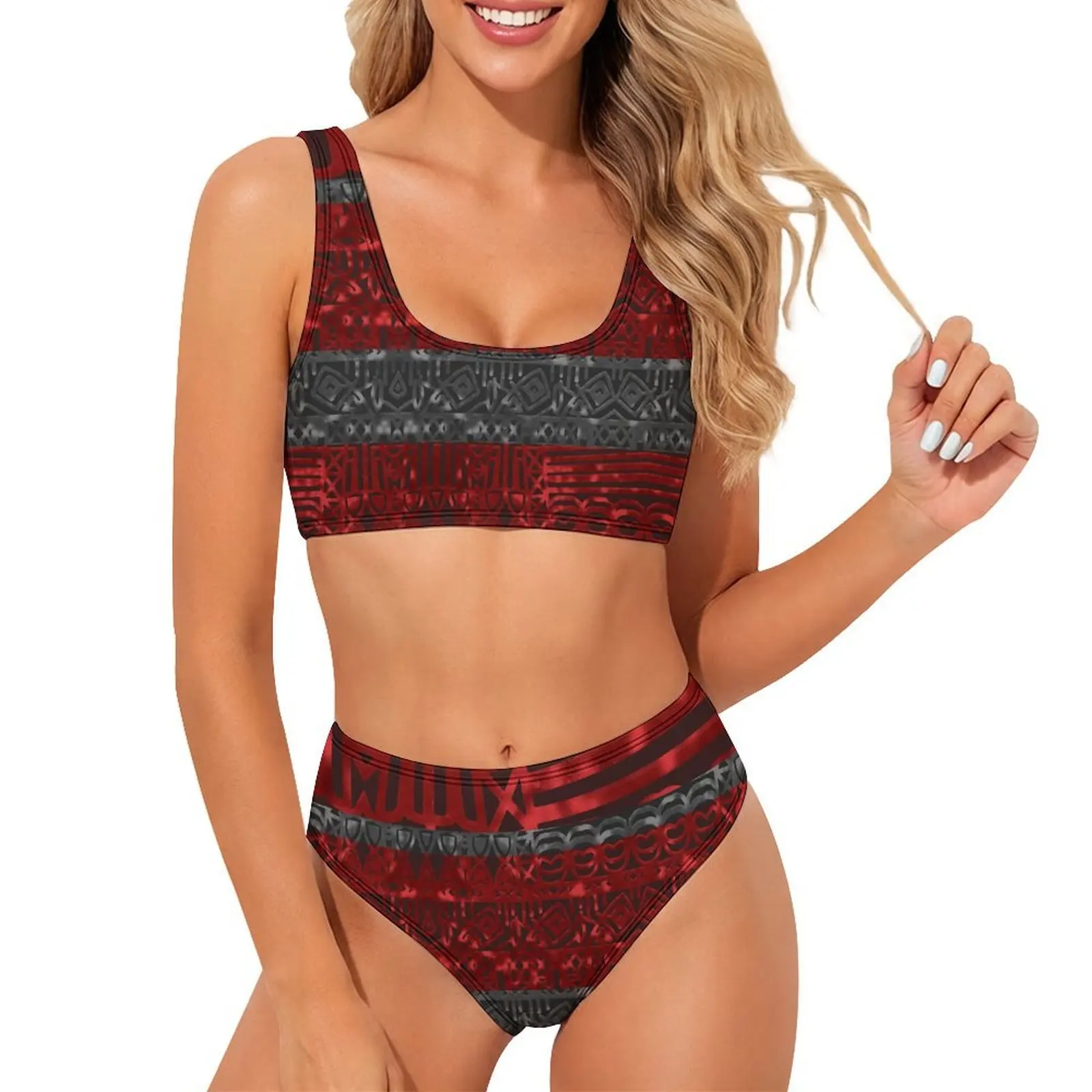 Customizable High-Quality Summer Women'S Swimwear Set Polynesian Wholesale Beach Essential Women'S Sporty Bikini
