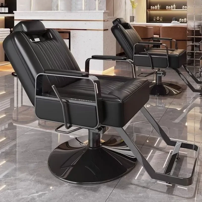 Barber Shop Chair High End Hair Salon Perm Dyeing Area Lifting Rotating Seat Simple Hairdressing Chair for Professional Use