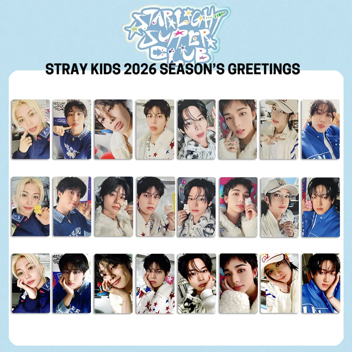 

Stray Kids Calendar Small Card 2026 STRAIGHT SUPER CLUB Special Card SKZOO Surrounding Star Small Card