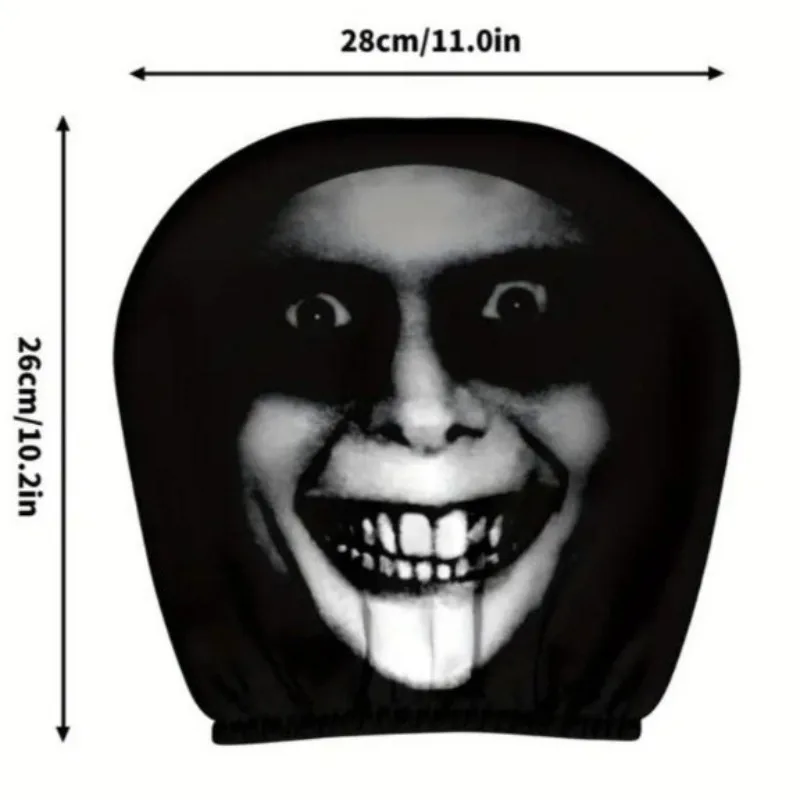 Smiley Face Printed Car Pillowcase Soft Comfortable Decorative Cushion Cover Auto Seat Headrest Washable Polyester Fabric image 3