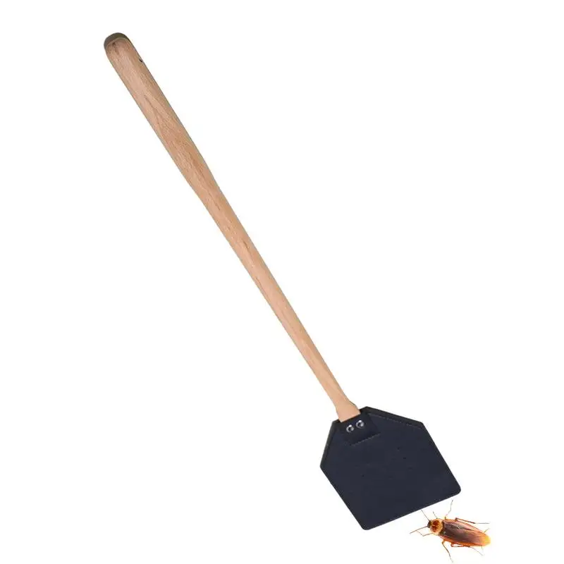 Hollow Out Wasp Swatter Sturdy Portable Fly Swatters Double-Sided Leather Flyswatter Comfortable Grip Manual Swatter For Home