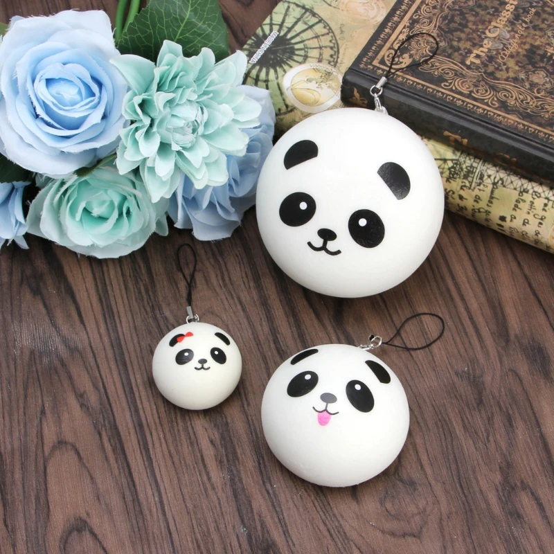 Panda Steamed Bun Bag Phone Pendant Lanyard Keychain Kid Toy Gift