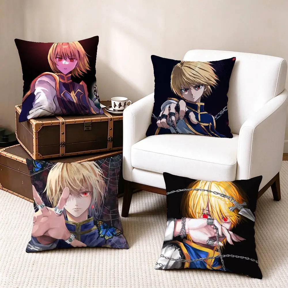 K-Kurapika Hunter Square Double-Sided printed Pillow Case Bedroom Bedside Pillow Sofa Cushion Cover