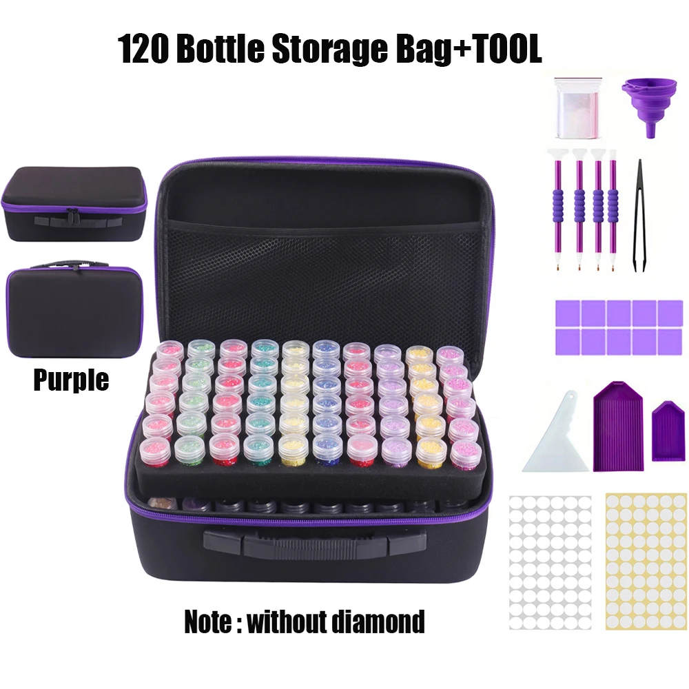 

Diamond Painting Storage Containers Kits, Bead Storage Boxes for Diamond Painting Accessories Tools, 120 Round Bottles