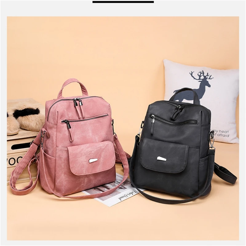 

2023 New Trend High Quality Women Nylon Backpack Casual Shoulder Bags Large Capacity Travel Rucksack Ladies Anti-theft Backpacks