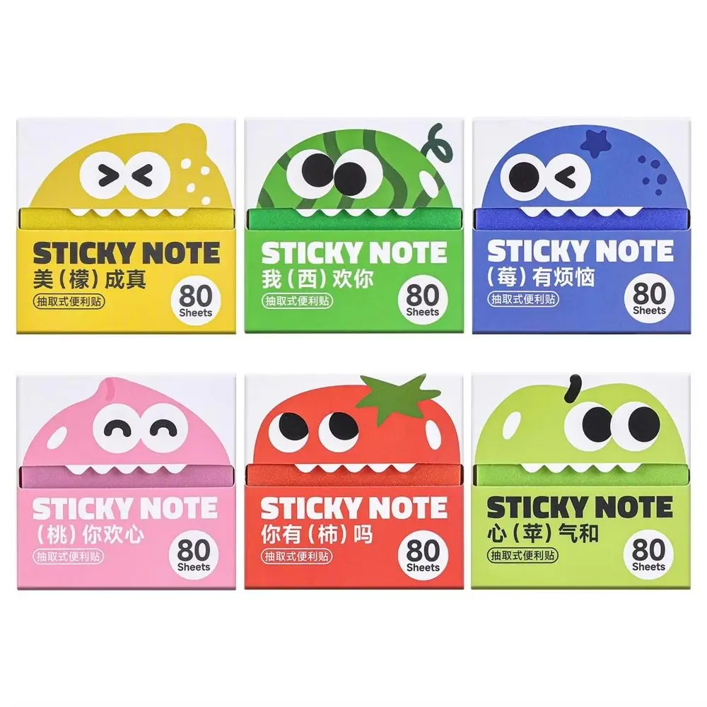 Kawaii Pull-out Sticky Notes Creative Translucent Colorful Memo Pad Roll Paper Type Adhesive Square Writing Pad Back To School