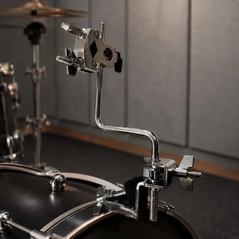 Kick Drum Mounting Bracket with Adjustable Clamp Design, Metal Drum Hardware Joiner and Wing Fasteners for Rehearsal Rooms, 24BD