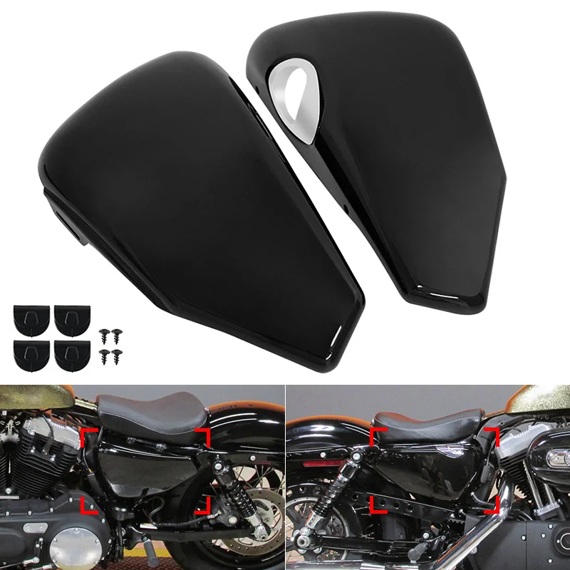 

Motorcycle Side Cover Left Right Protection Cover Black Battery Fairing Cover For Harley Sportster XL883 XL1200 48 2004-2013