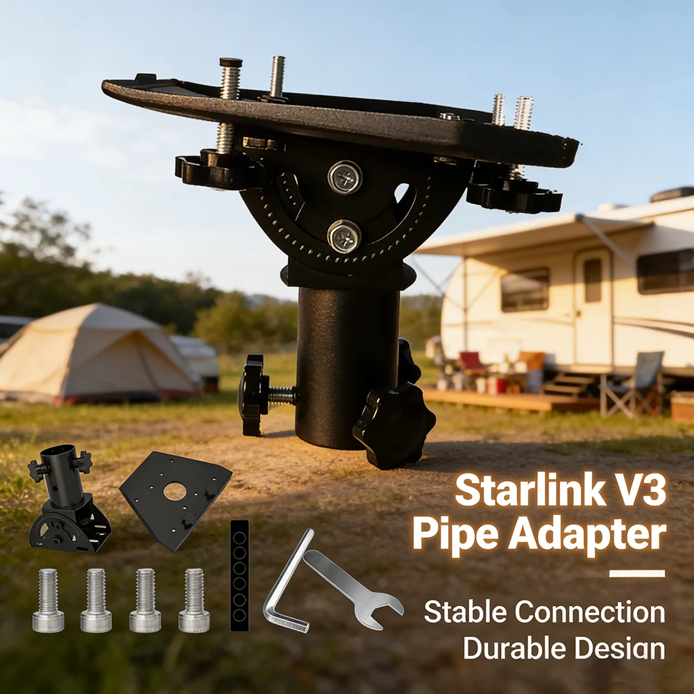 

Starlink V3 Pipe Adapter 360 Degree Adjustable Compatible and Starlink V3 Standard Plate Suitable for Third Generation Receiver