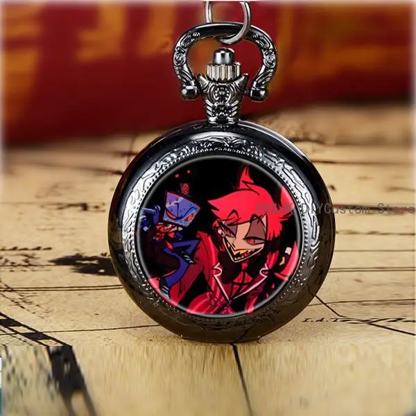 Game Hazbin Hotel Anime Game Pocket Watch Necklace Originality Student Return Ornament Student Birthday Gift view 3