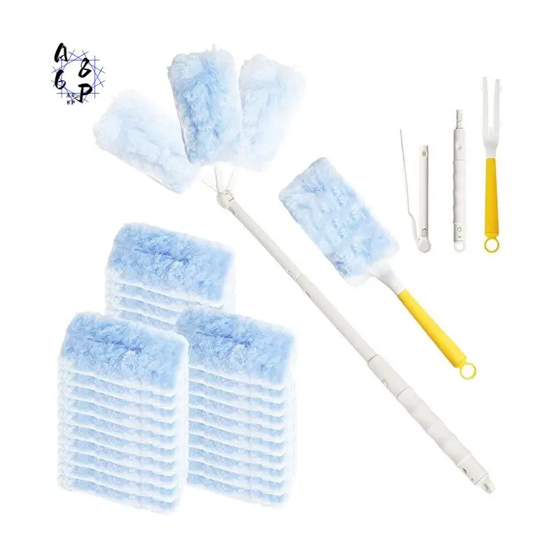 A68P-For Swiffer Duster Dust Magnet Refill Set, Duster For Swiffer Telescopic Rod Strong Adsorption Pet Hair, Dust, Allergens