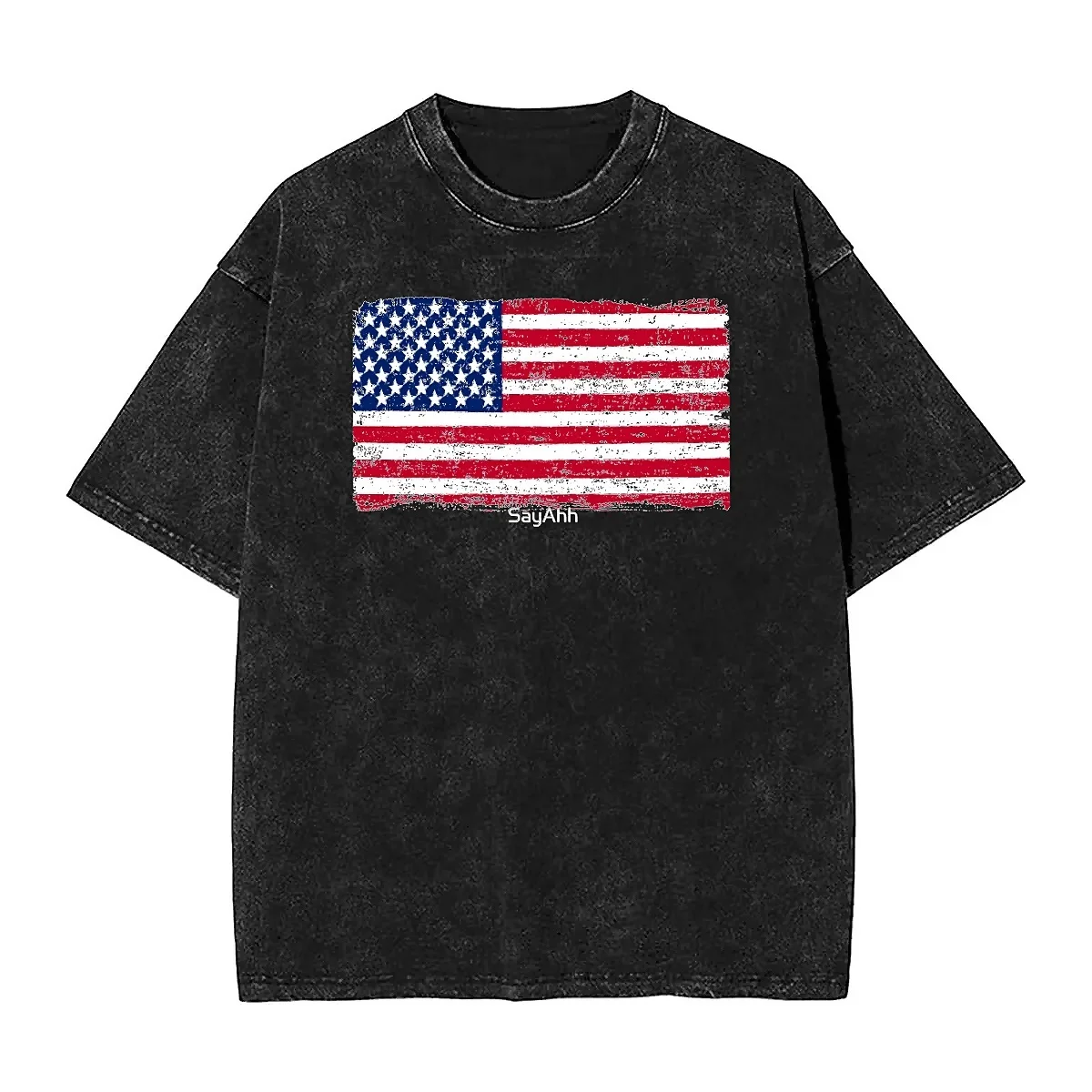 American Flag Washed T Shirt Couple USA Vintage Style Y2K Basic Casual T Shirts Summer Hippie Tee Shirt Print Oversize Clothes