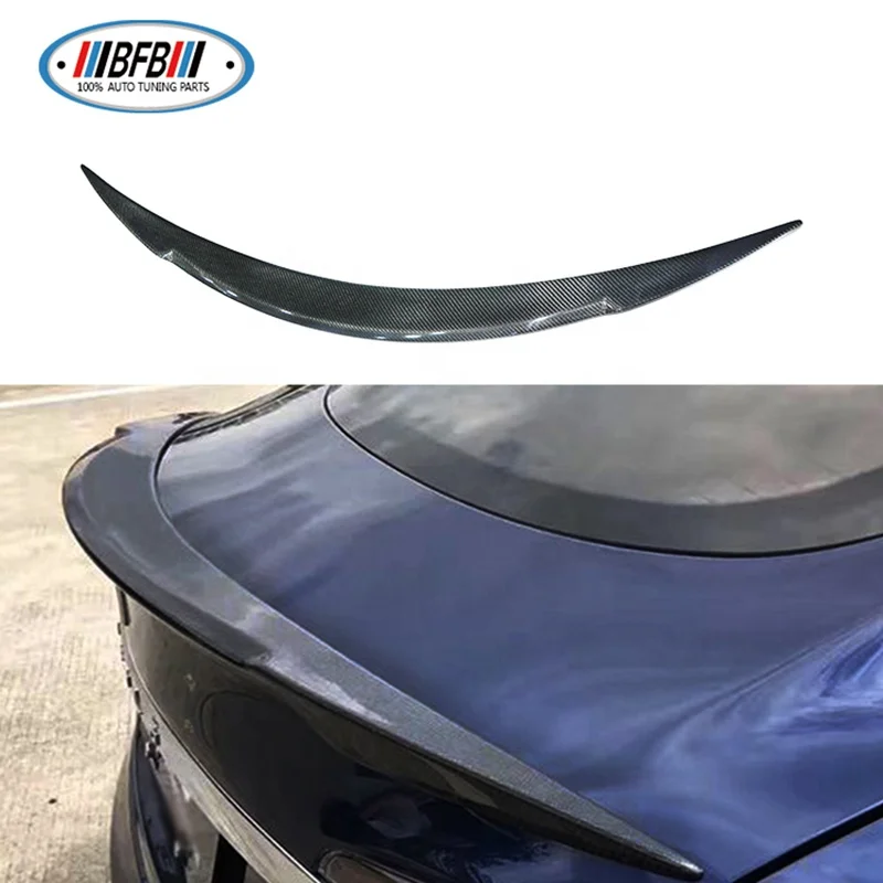 

Real Carbon Fiber V Type Rear Spoiler Trunk Wing For Model S 2014-2017