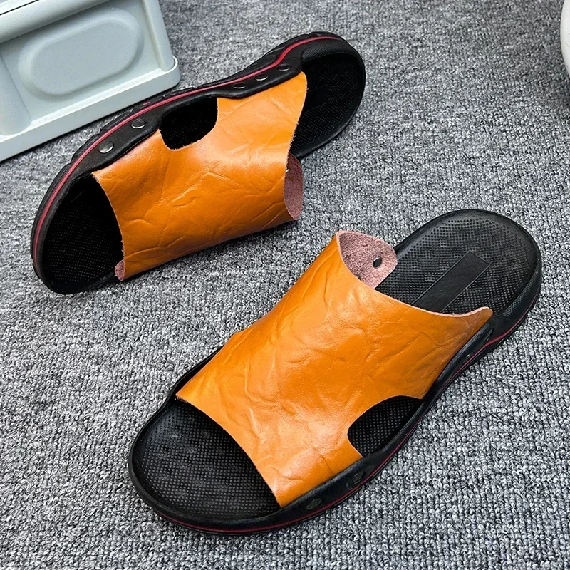 Männer Hausschuhe Männer Strand Rutschen EVA Flip-Flops Leichte Bequeme Pu Leder Reise Hausschuhe Männer Sommer Schuhe Mann Sandalen – Detail 8