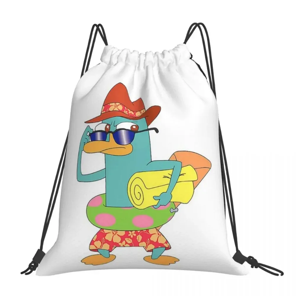 Perry the ornitorrinco máscara mochilas casuais sacos de cordão pacote bolso saco de esportes sacos de livro para homem mulher estudantes