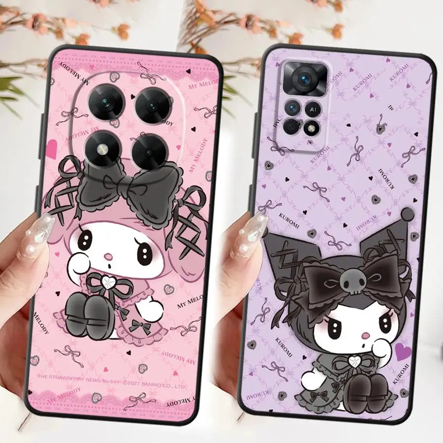 Custodia morbida per telefono posteriore per Xiaomi Redmi Note 10 9 8 Pro 11 13 12 Pro Plus 11S 10S 9s 12S Kuromi Melody