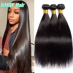 12a pacotes de cabelo reto peruano 100% pacotes de tecer cabelo humano 8-30 polegadas 1/2/3/4 pçs extensão do cabelo virgem cor natural