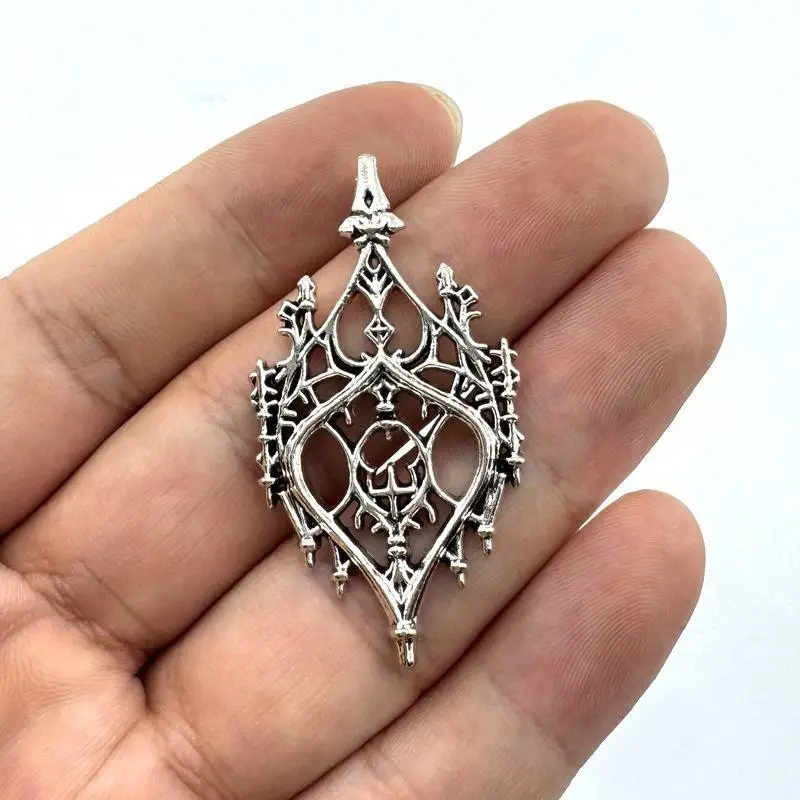 4Pcs Vintage Gothic Inspired Castle Window Charm Hollow Heart Castle Charms For DIY Jewelry Making Accessories