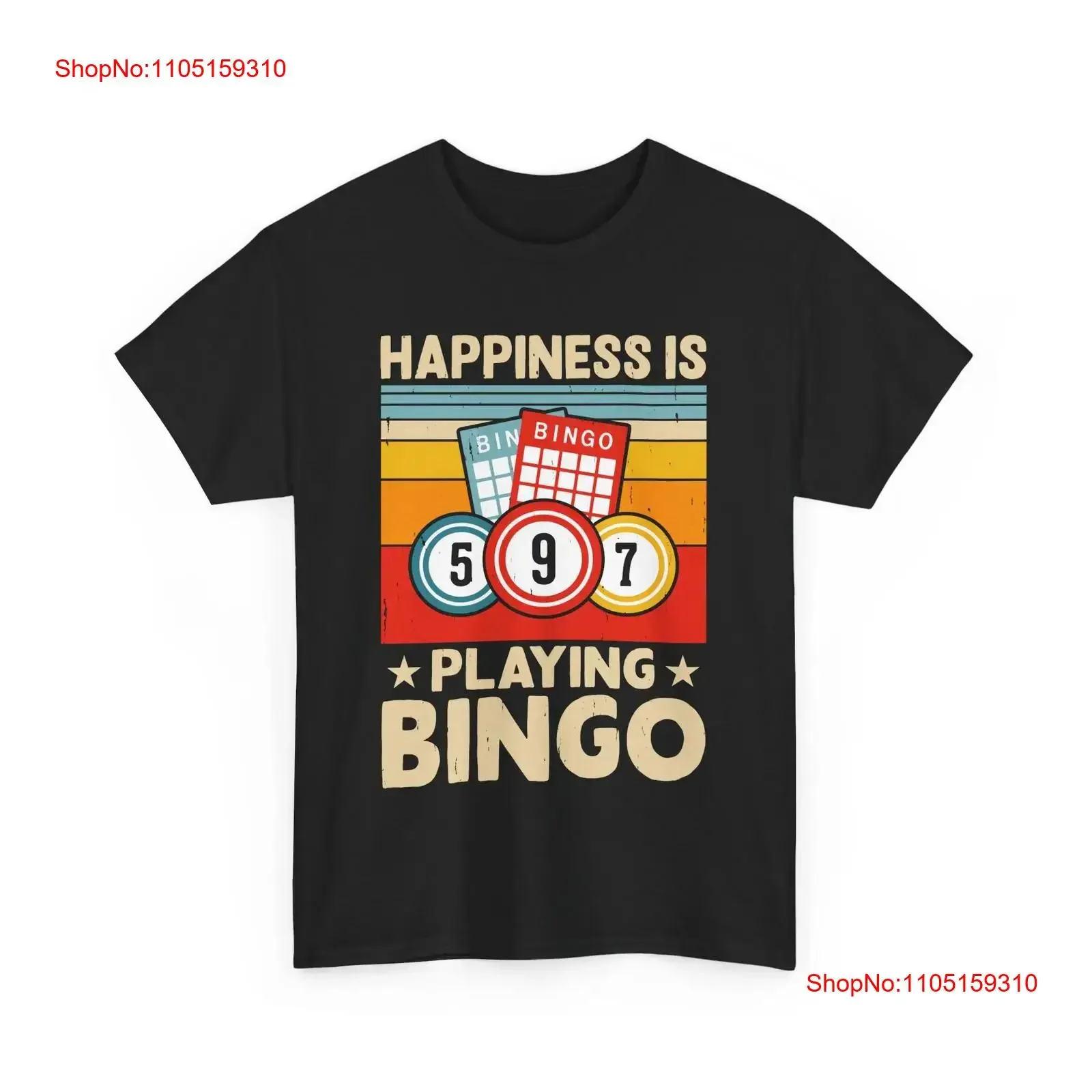 

Happiness is Playing Bingo T Shirt Retro Player Vintage Lovers vintage Washed fashion Top For Everyday Wear Stretched Soft