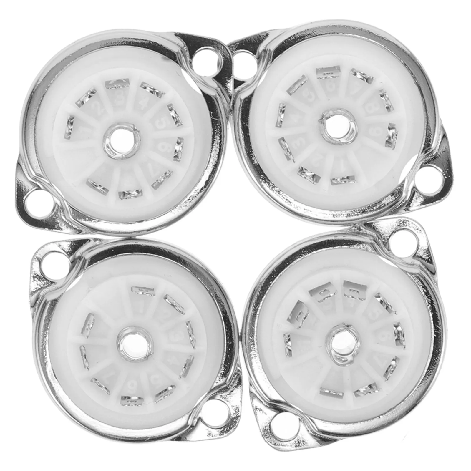 4Pcs Ceramic 9Pin Tube Socket Plated for Enhanced Conductivity Clear Audio Quality Amplifier Parts Repairing Supplies Easy