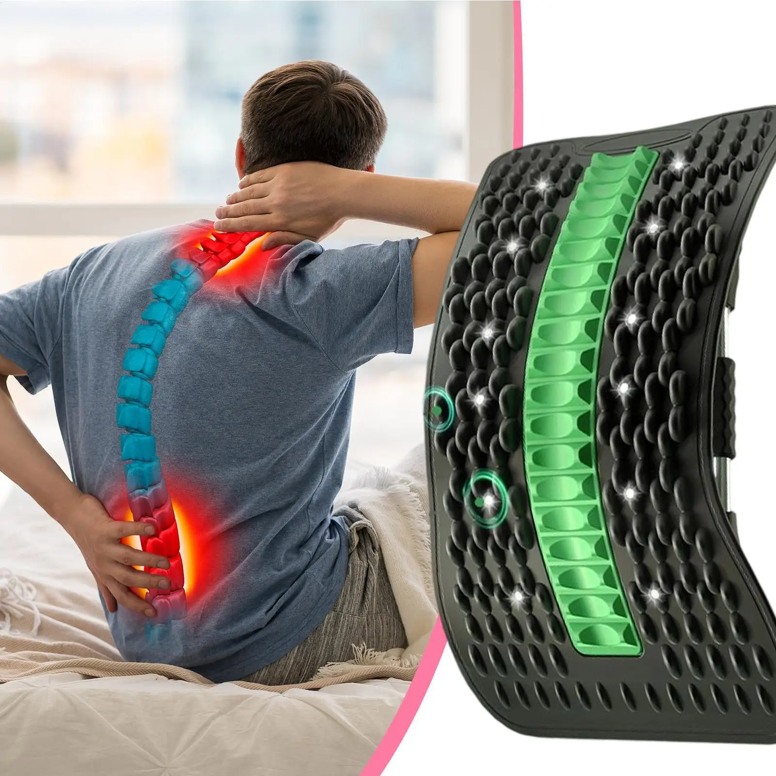 

Регулируемый корректор осанки - U-образный массажер для спины и шеи, средство для растяжки йоги для поддержки плеч и поясницы, скребок для спины