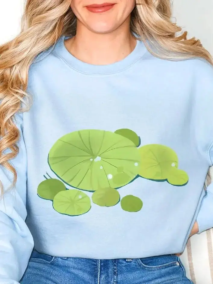 

Green and Fresh, Korean Style Hoodie, Hand-Painted Graphic Sweatshirt Women, Y2k Design, Oversized Cozy,Fall Winter Fashion 2025
